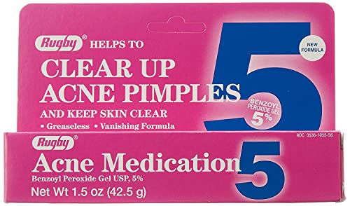 Benzoyl Peroxide 5% Generic for Oxy Balance Acne Medication Gel for Treatment and Prevention of Acne Pimples, Acne Blemishes, Blackheads or Whiteheads. 1.5 oz. per Tube Pack 8 Total 12 oz.