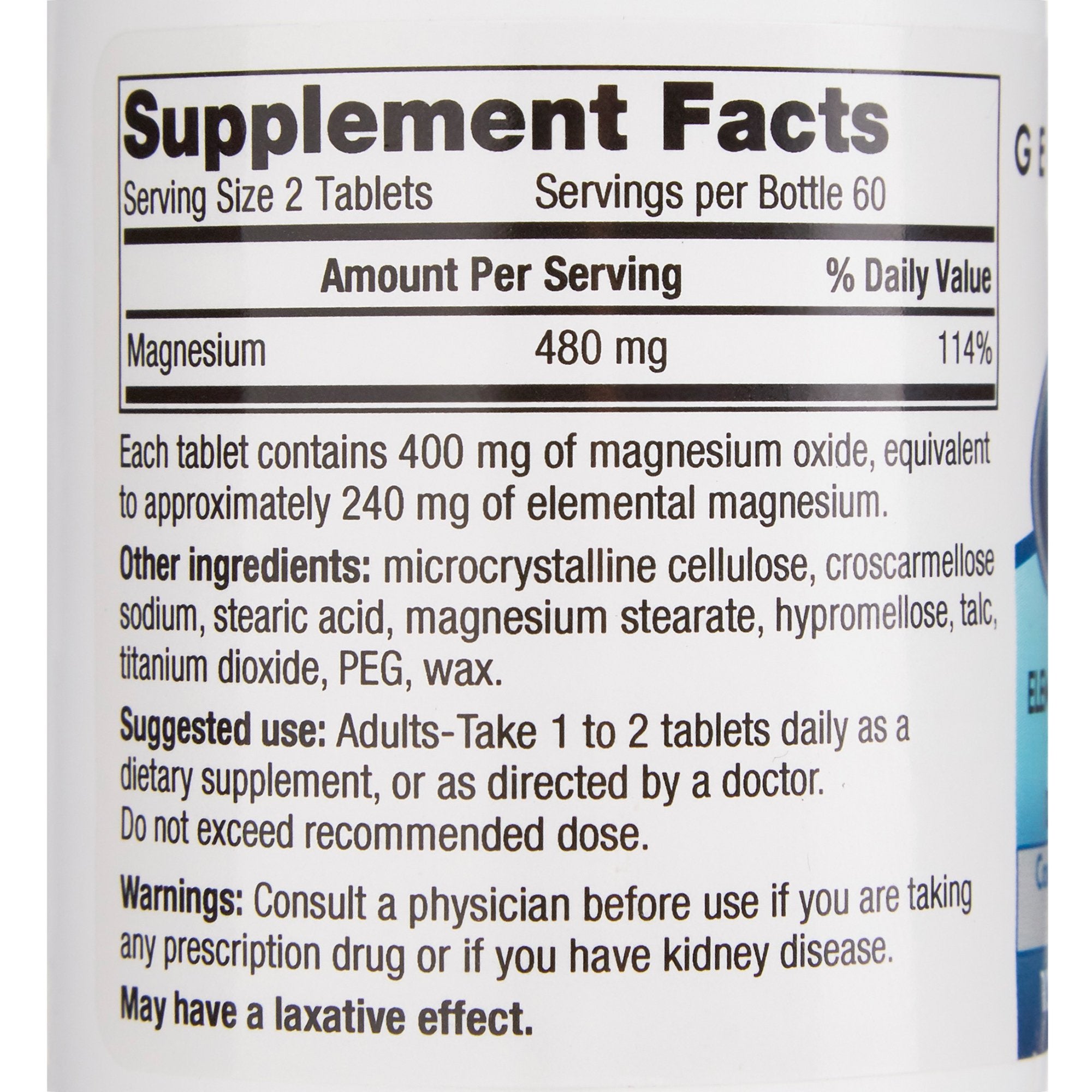 Mineral Supplement Geri-Care Magnesium Oxide 400 mg Strength Tablet 120 per Bottle