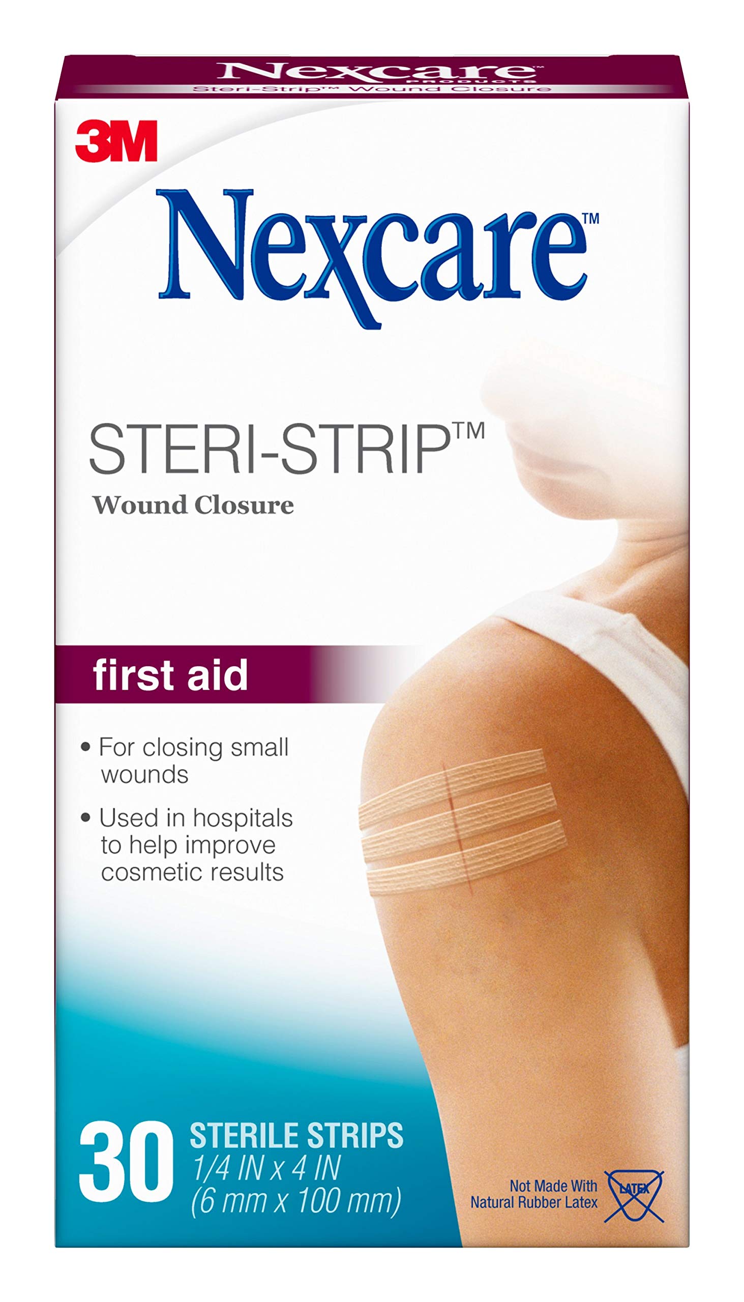 Nexcare Steri-Strip Skin Closure, Hypoallergenic, Securing, Closing Supporting Cuts And Wounds, Suture, Staple Removal, 0.25 x 4 in, 30 Count