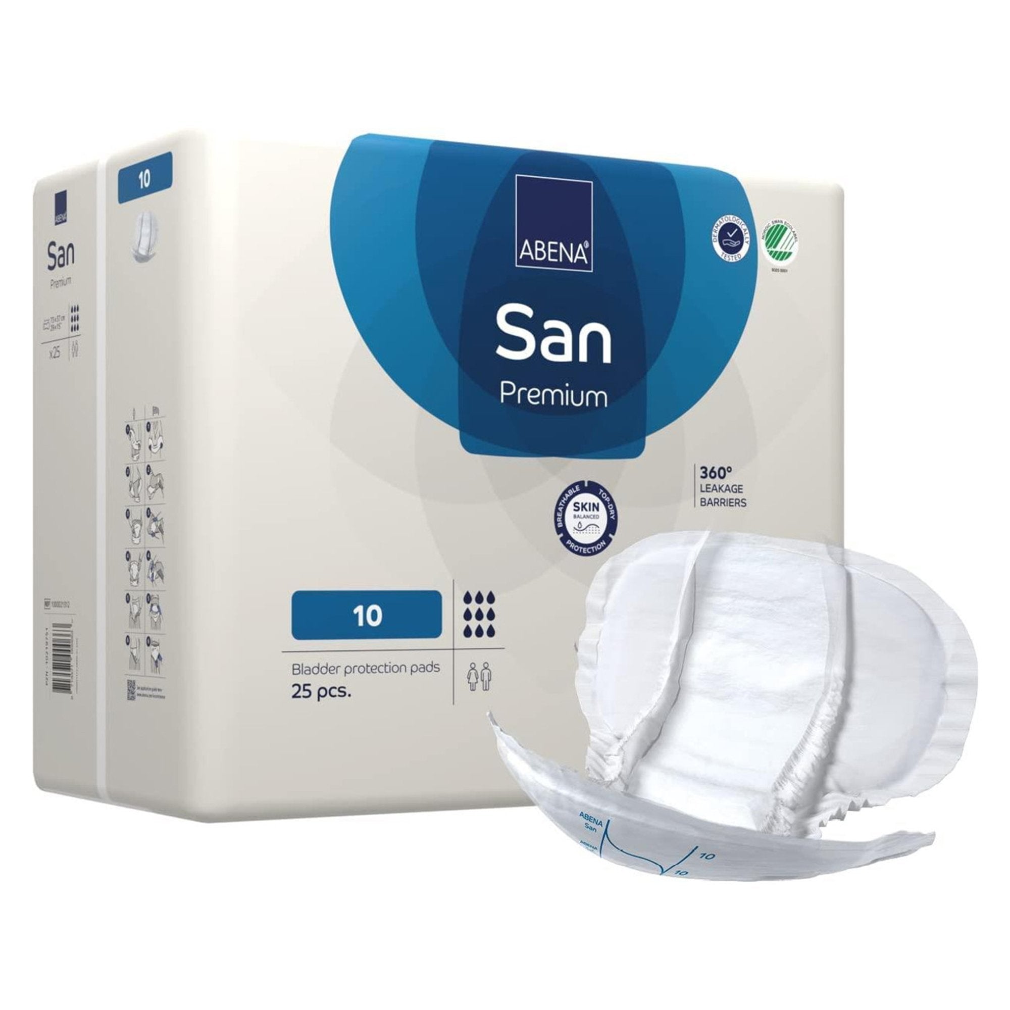 Incontinence Liner Abena San Premium 14.5 X 28.7 Inch Heavy Absorbency Fluff / Polymer Core Size 10