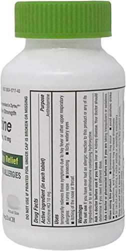 Major 904671740 All Day Allergy Relief Cetirizine 10mg HCL 500 tabs (Each)