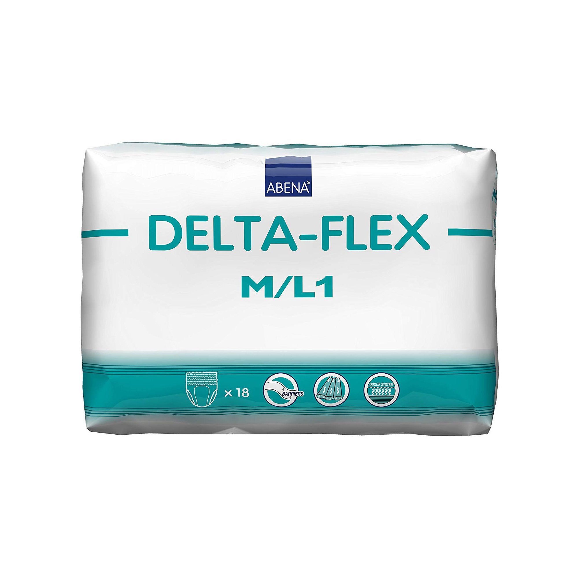 Unisex Adult Absorbent Underwear Abena Delta-Flex L1 Pull On with Tear Away Seams Medium / Large Disposable Moderate Absorbency