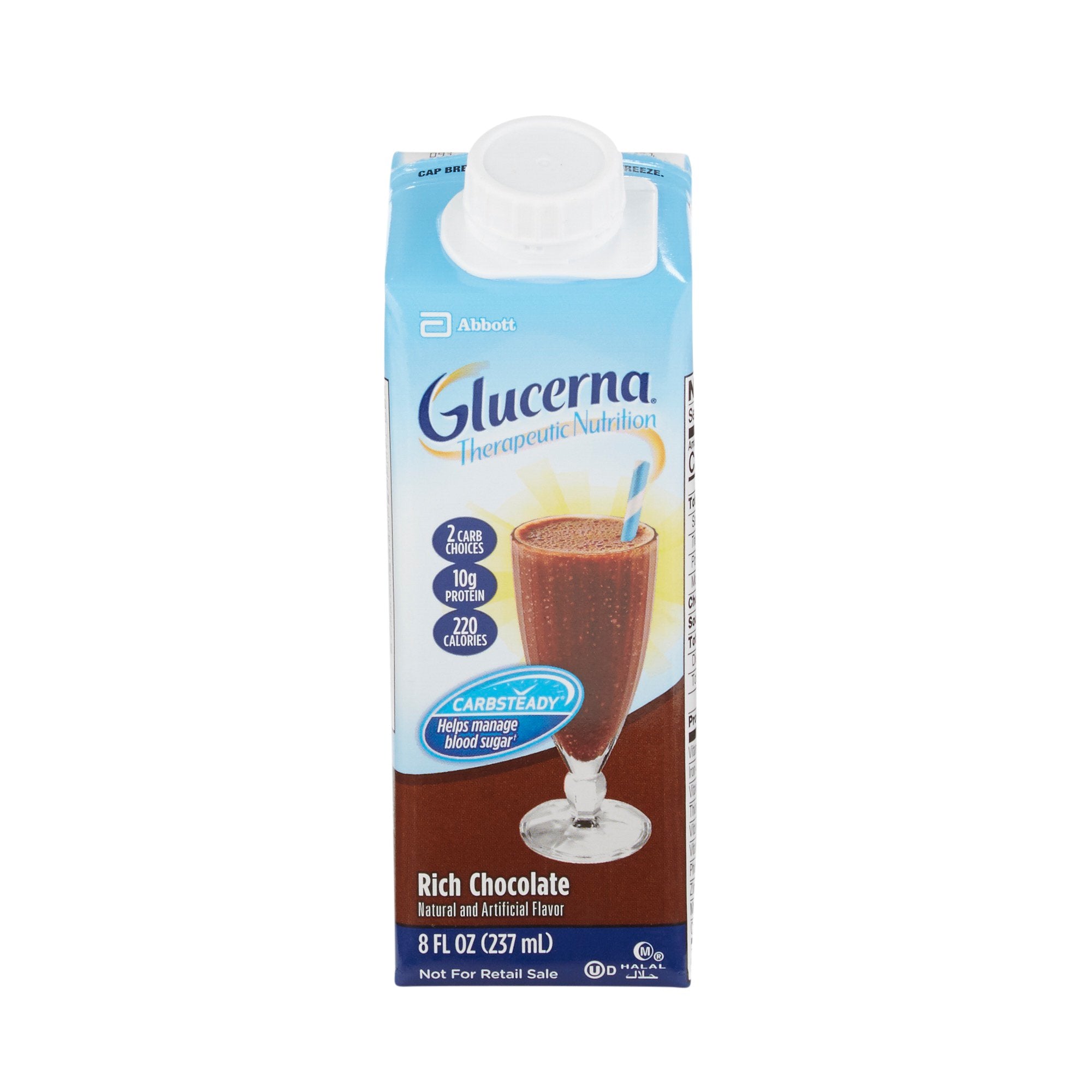 Oral Supplement Glucerna Therapeutic Nutrition Shake Rich Chocolate Flavor Liquid 8 oz. Carton