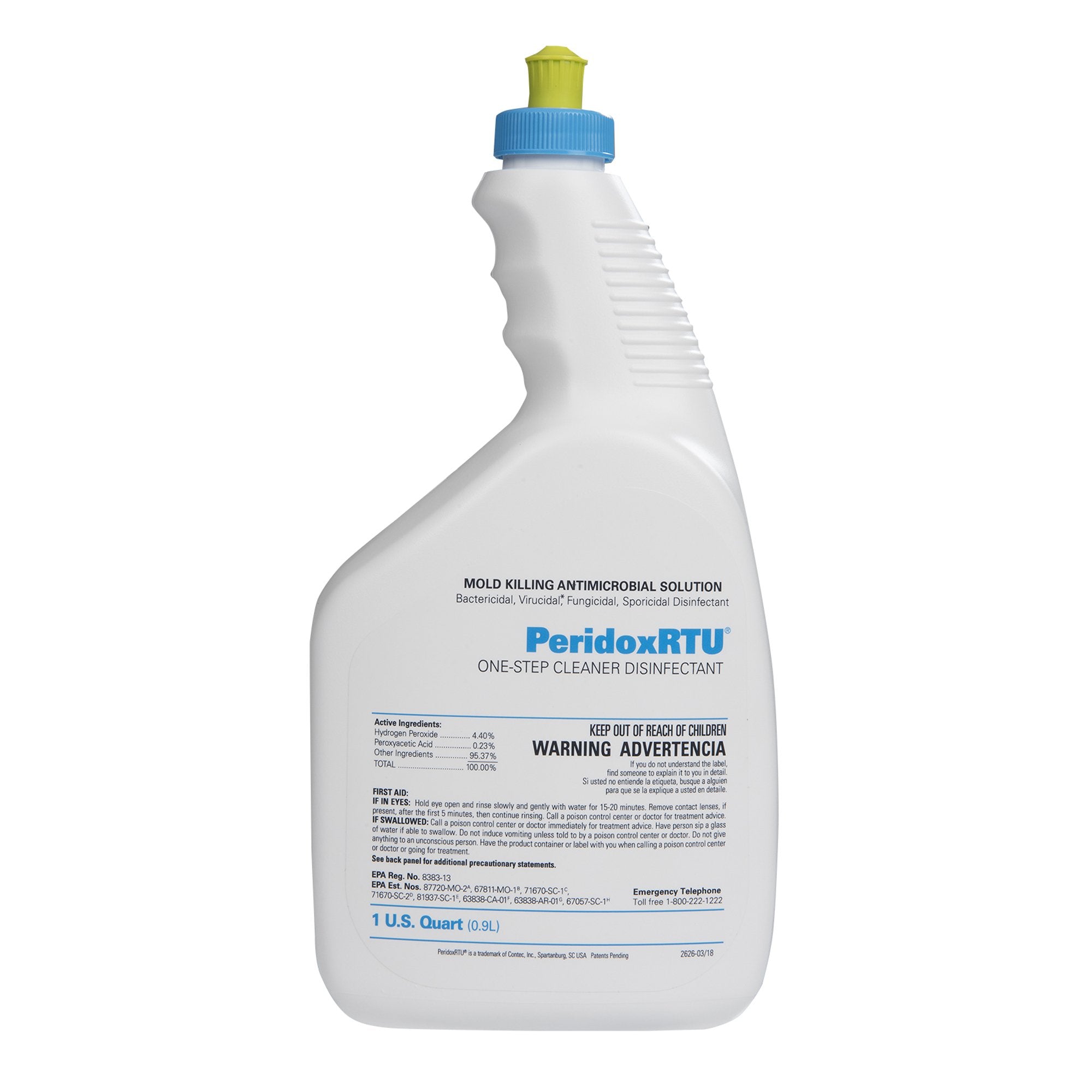 PeridoxRTU Sporicidal Surface Disinfectant Cleaner Peroxide Based Manual Pour Liquid 32 oz. Bottle Vinegar Scent Sterile