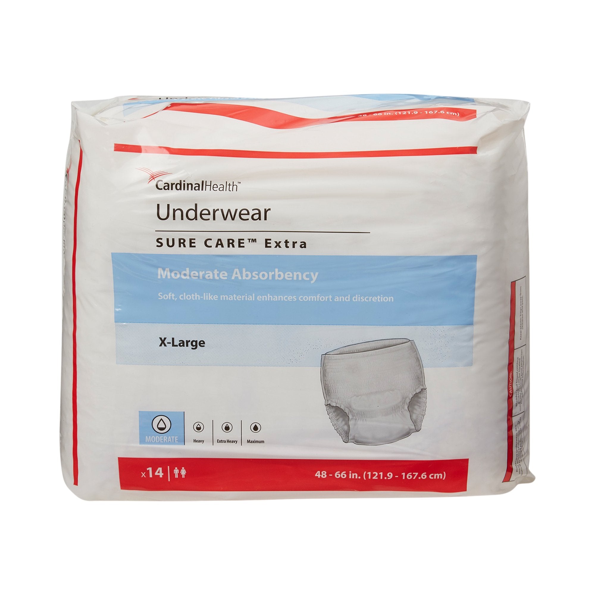 Unisex Adult Absorbent Underwear Simplicity Pull On with Tear Away Seams X-Large Disposable Moderate Absorbency