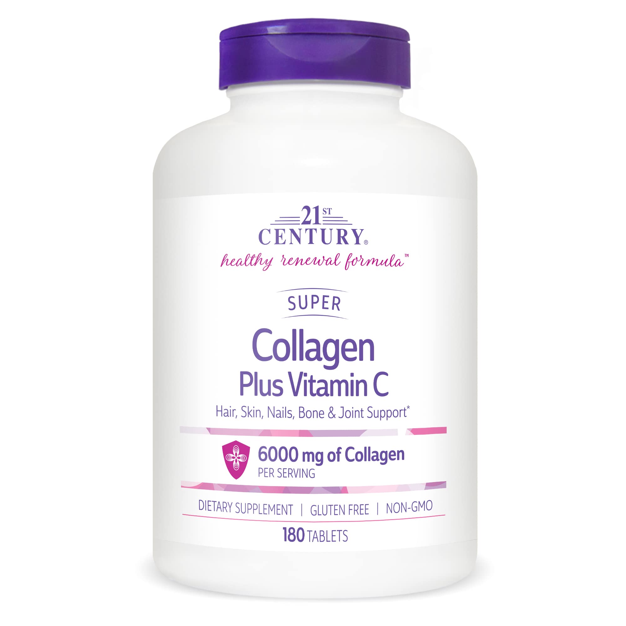 21st Century Super Collagen Plus Vitamin C Tablets, 180 Count