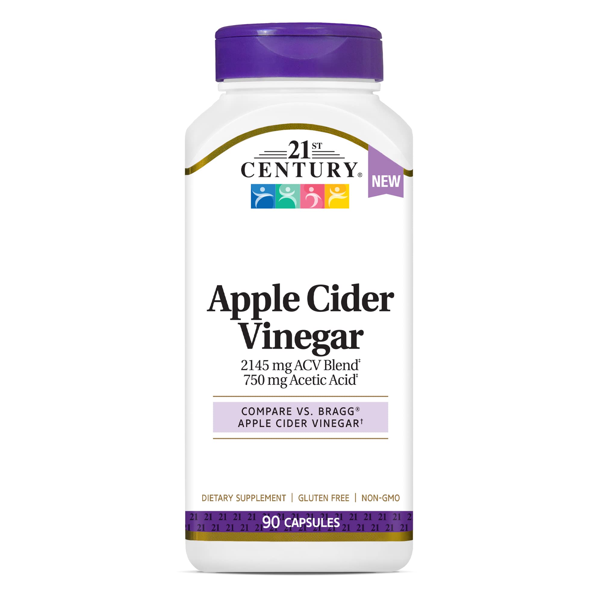 21st Century HealthCare Apple Cider Vinegar, 90 Count Capsules