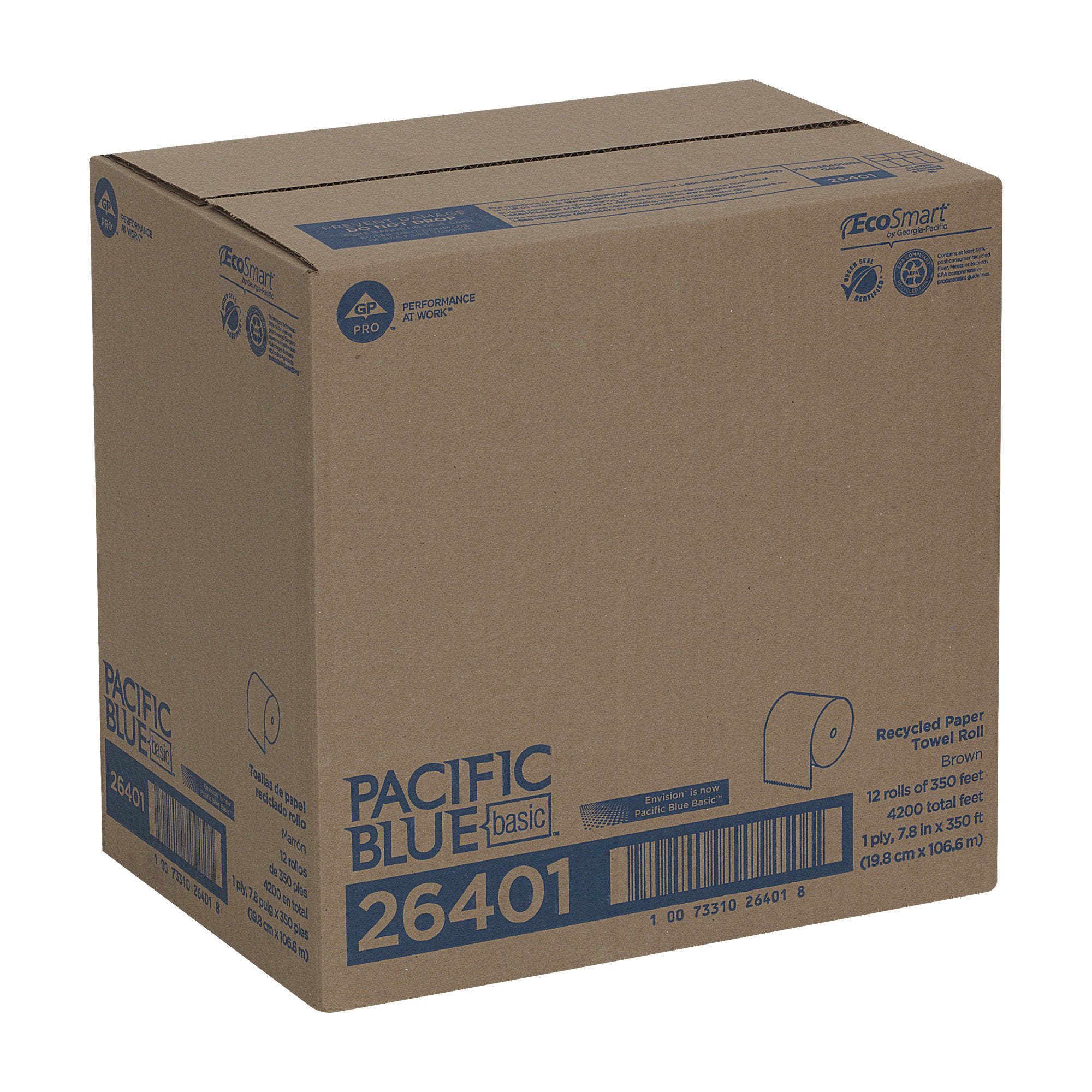 Paper Towel Pacific Blue Basic Hardwound Roll 7-7/8 Inch X 350 Foot