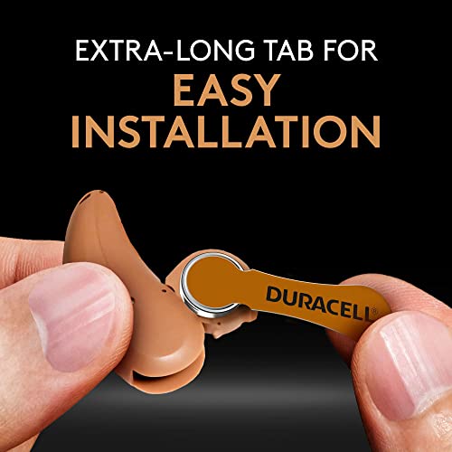 Duracell Hearing Aid Batteries Brown Size 312, 16 Count Pack, 312A Size Hearing Aid Battery with Long-lasting Power, Extra-Long EasyTab Install for Hearing Aid Devices