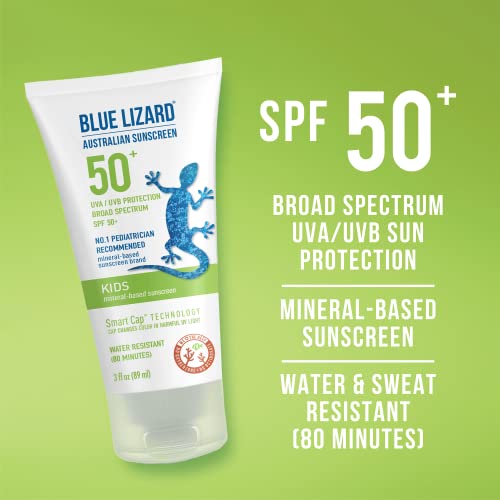 BLUE LIZARD Kids Mineral-Based Sunscreen Lotion - SPF 50+ - 3 oz