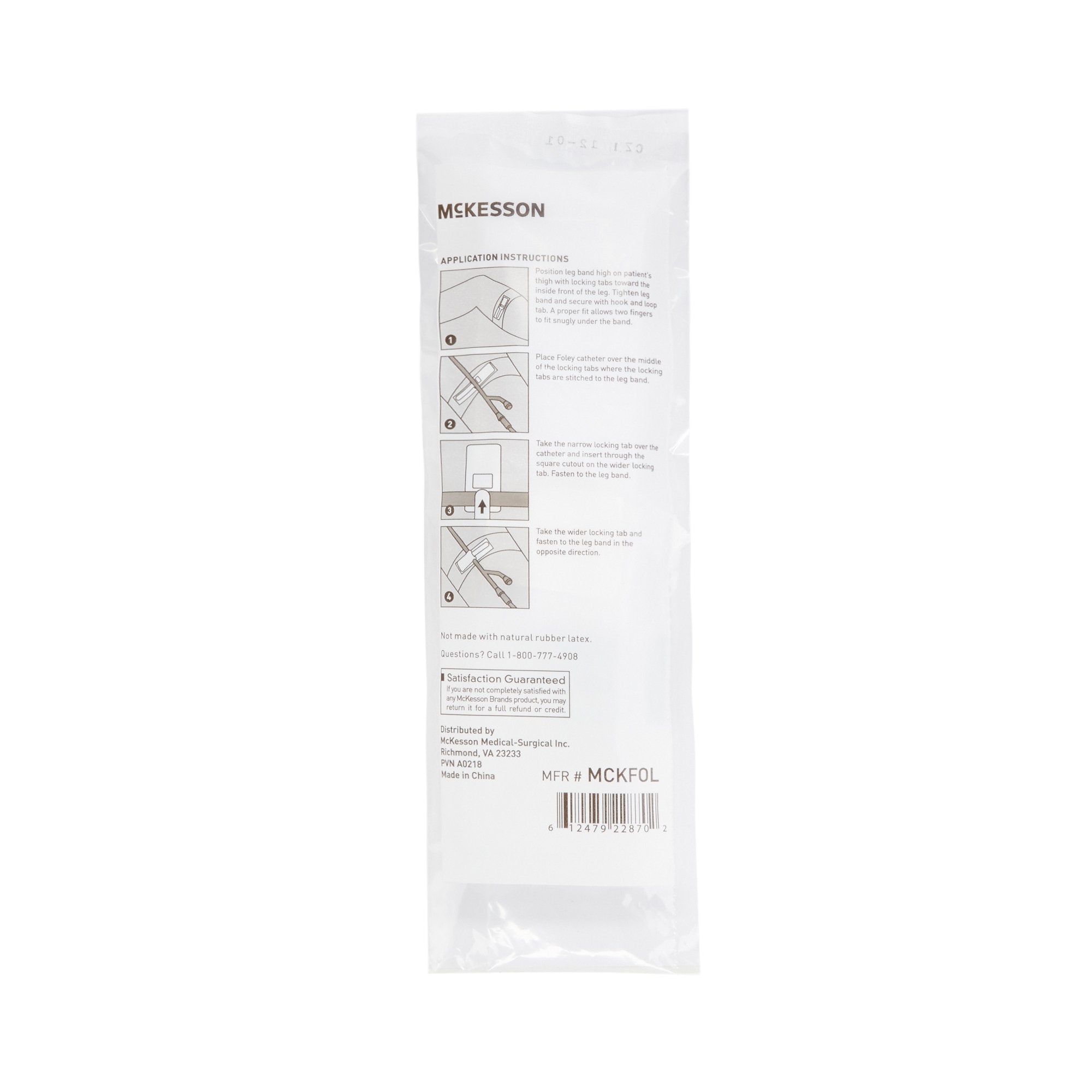 Leg Strap McKesson 2 X 24 Inch Length, Dual-Locking Tabs, Stretch Material, Hook and Loop Closure, Nonsterile