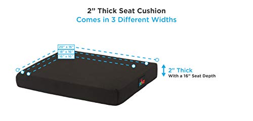 NOVA Gel & Memory Foam Seat & Wheelchair Cushion in 8 Sizes (from 16 x 16 to 18 x 24 Extra Wide), Comfortable & Durable Everyday Seat Cushion with Removable Water Resistant Cover, 2 or 3 Thick