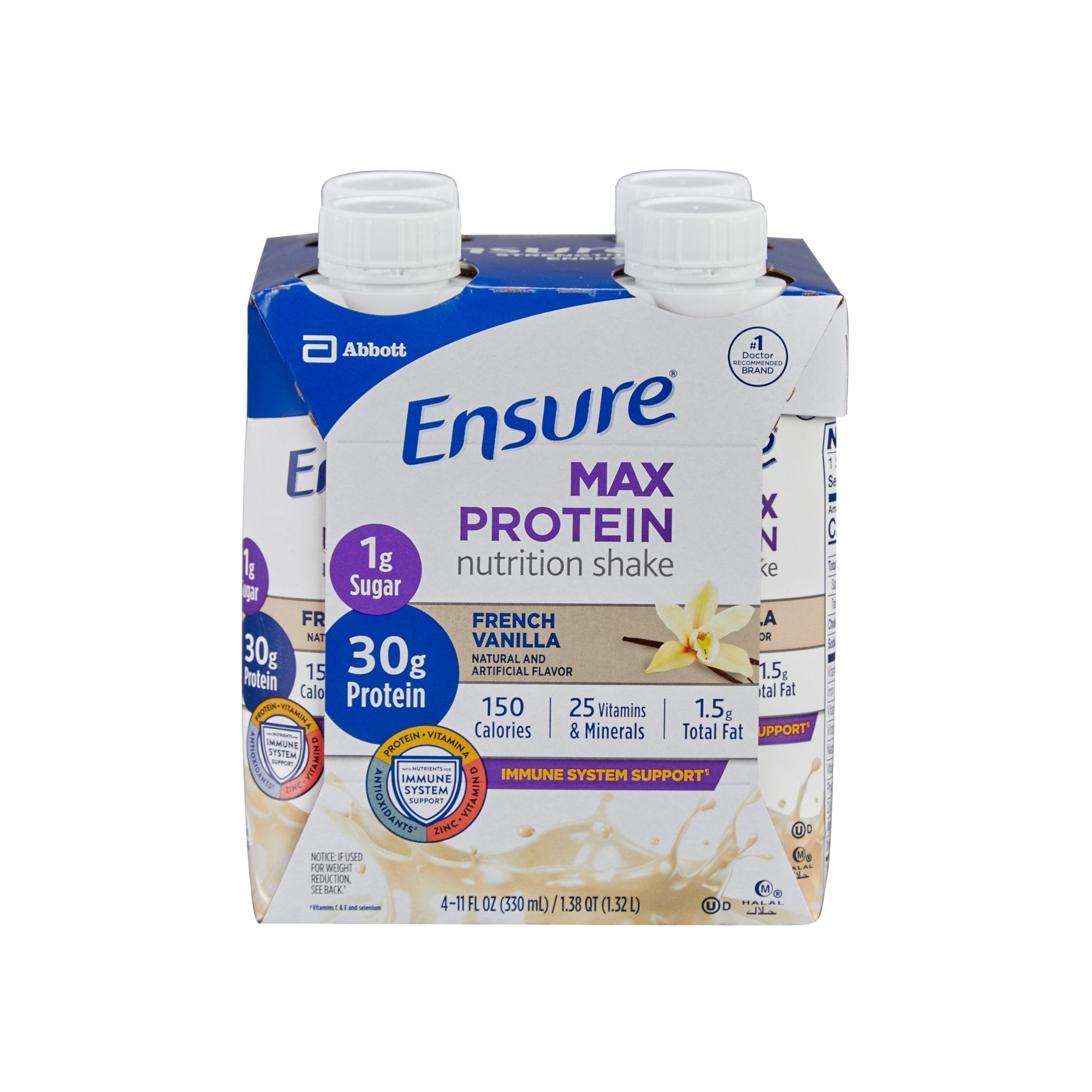 Oral Supplement Ensure Max Protein Nutrition Shake Vanilla Flavor Liquid 11 oz. Reclosable Carton