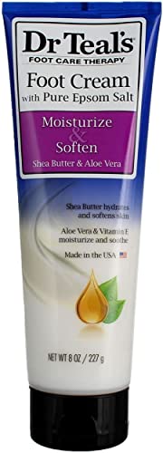 Pure Epsom Salt Foot Cream by Dr Teal's ,with Shea Butter & Aloe Vera & Vitamin E 8 oz for Women