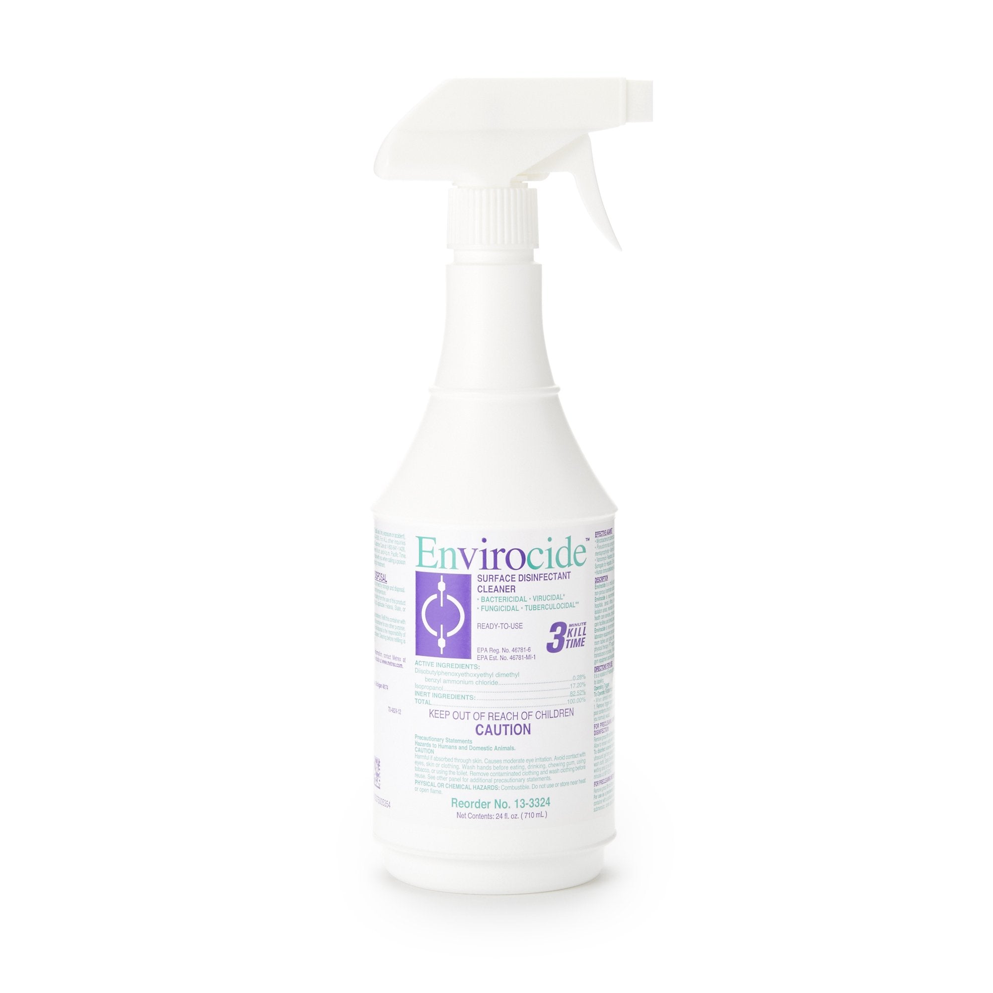 Envirocide Surface Disinfectant Cleaner Alcohol Based Pump Spray Liquid 24 oz. Bottle Alcohol Scent NonSterile