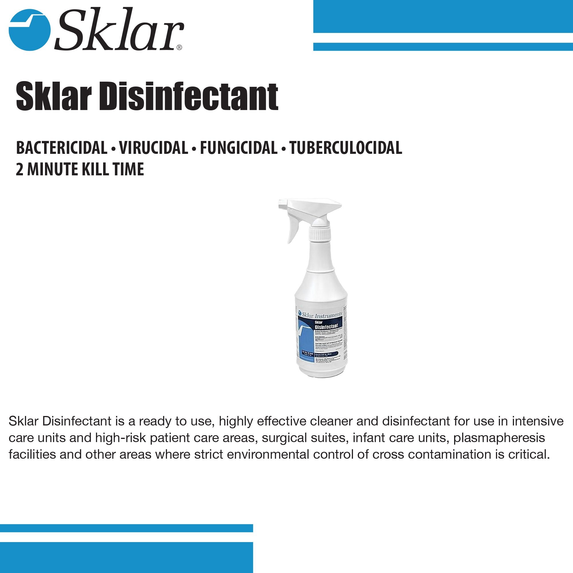 Sklar Surface Disinfectant Cleaner Alcohol Based Pump Spray Liquid 24 oz. Bottle Alcohol Scent NonSterile