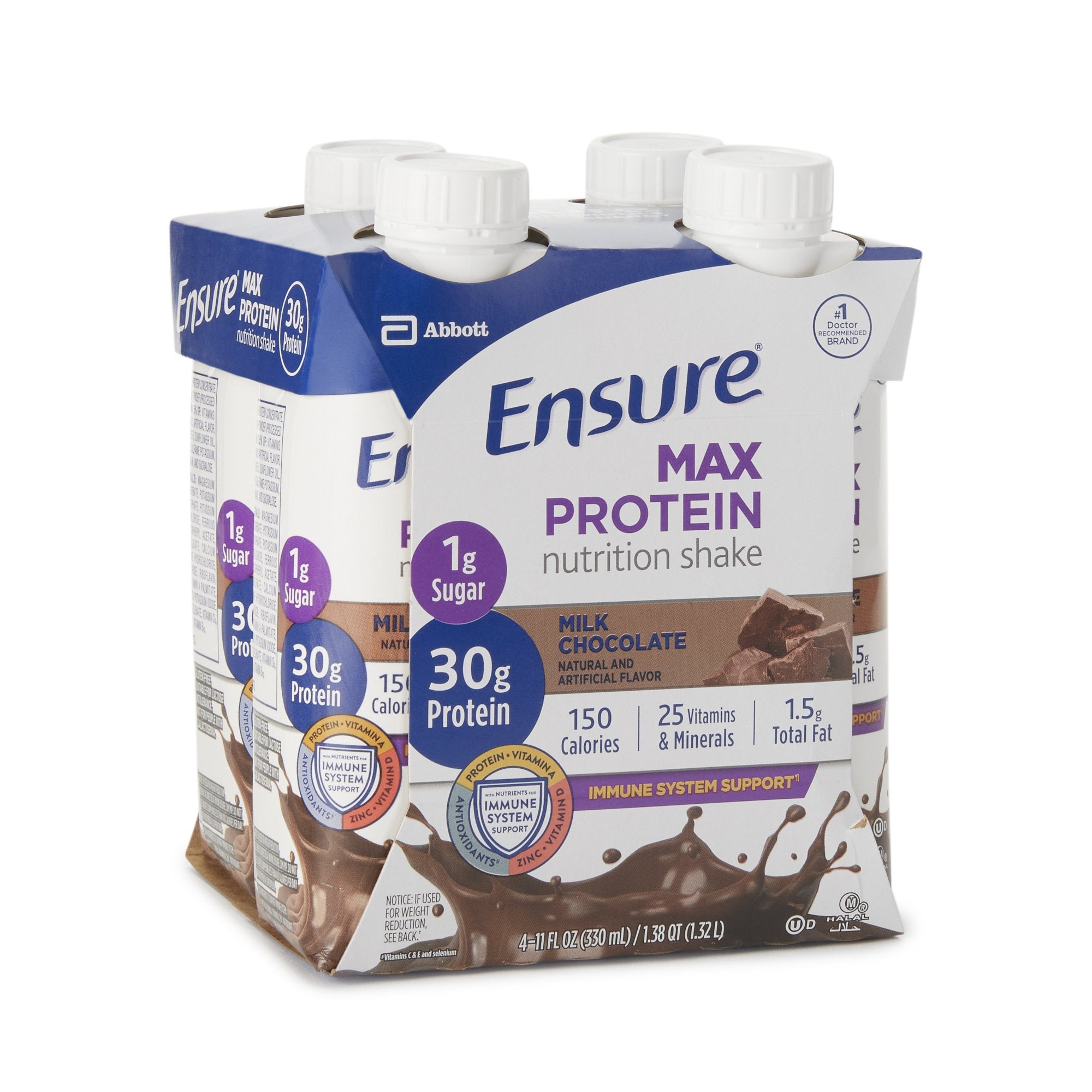Oral Supplement Ensure Max Protein Nutrition Shake Milk Chocolate Flavor Liquid 11 oz. Reclosable Carton