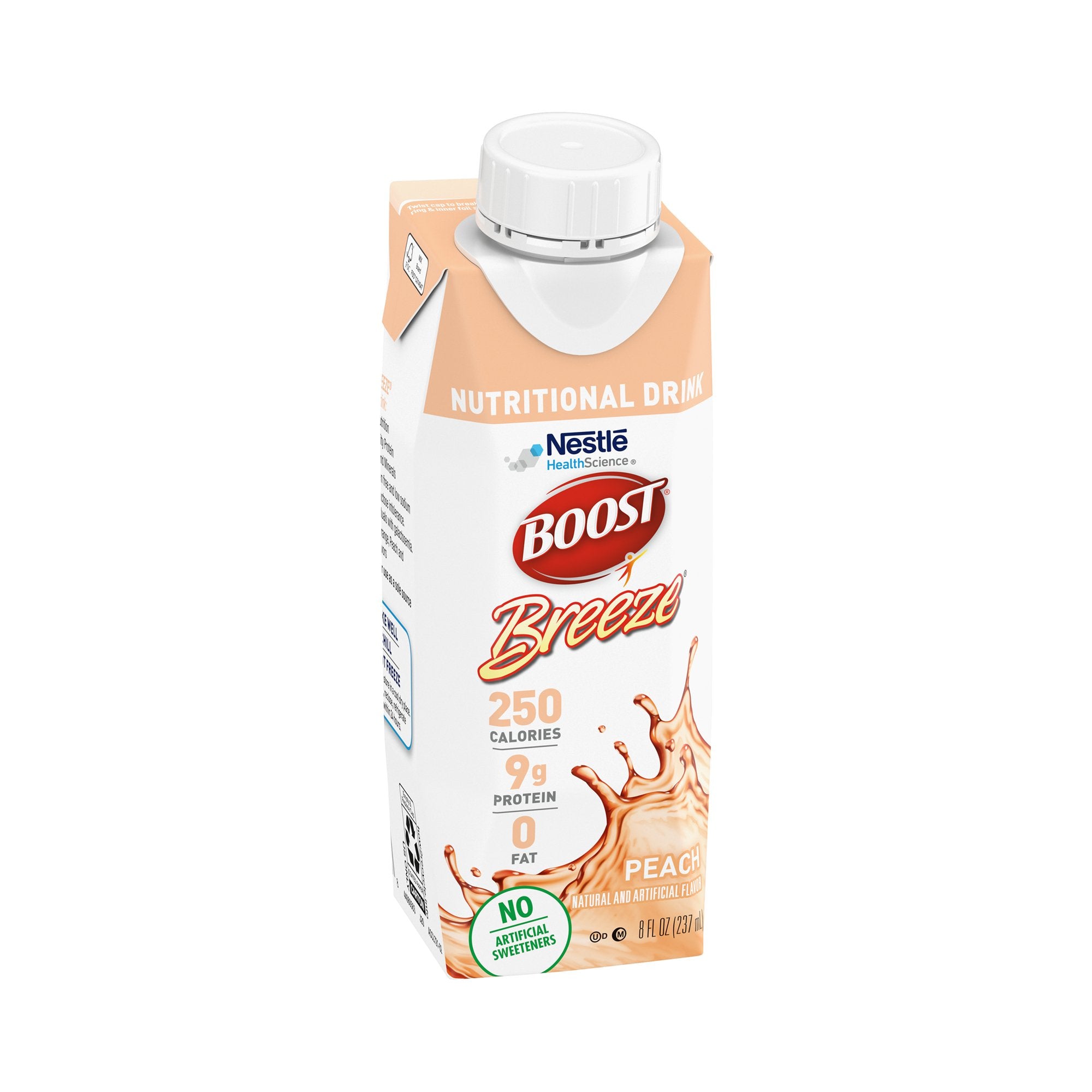 Oral Supplement Boost Breeze Peach Flavor Liquid 8 oz. Carton