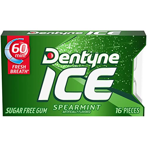 Dentyne Ice Sugar Free Gum (Spearmint 16 Piece Pack of 9)