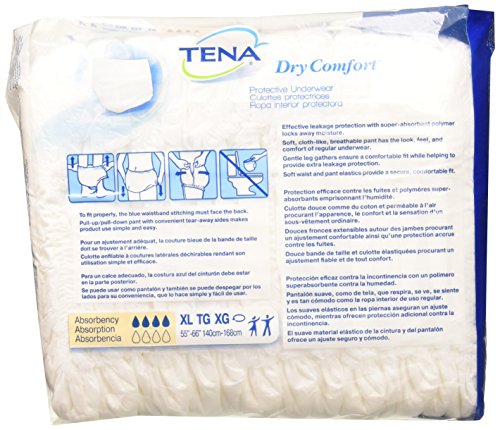 TENA Dry Comfort Protective Underwear, Incontinence, Disposable, Moderate Absorbency, XL, 56 Count