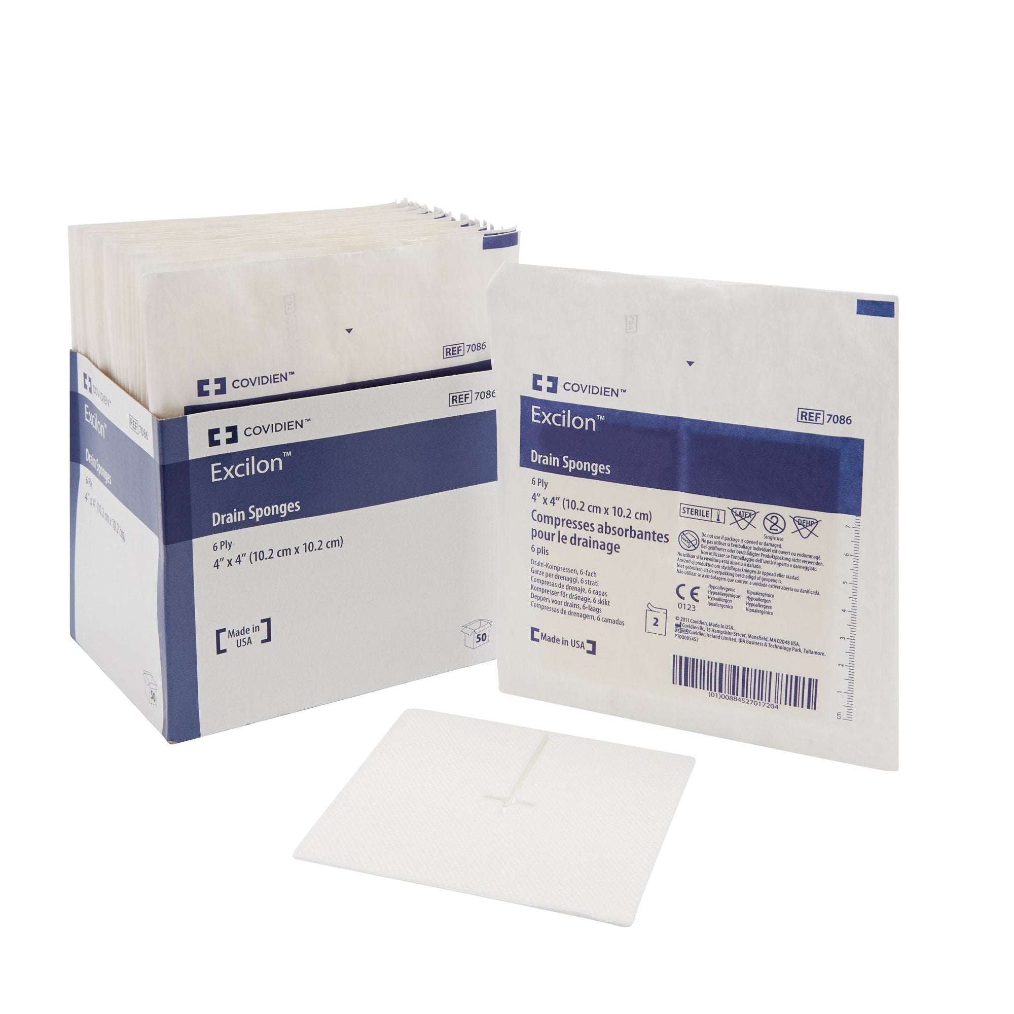 Drain Sponge Excilon Nonwoven 4 X 4 Inch Sterile