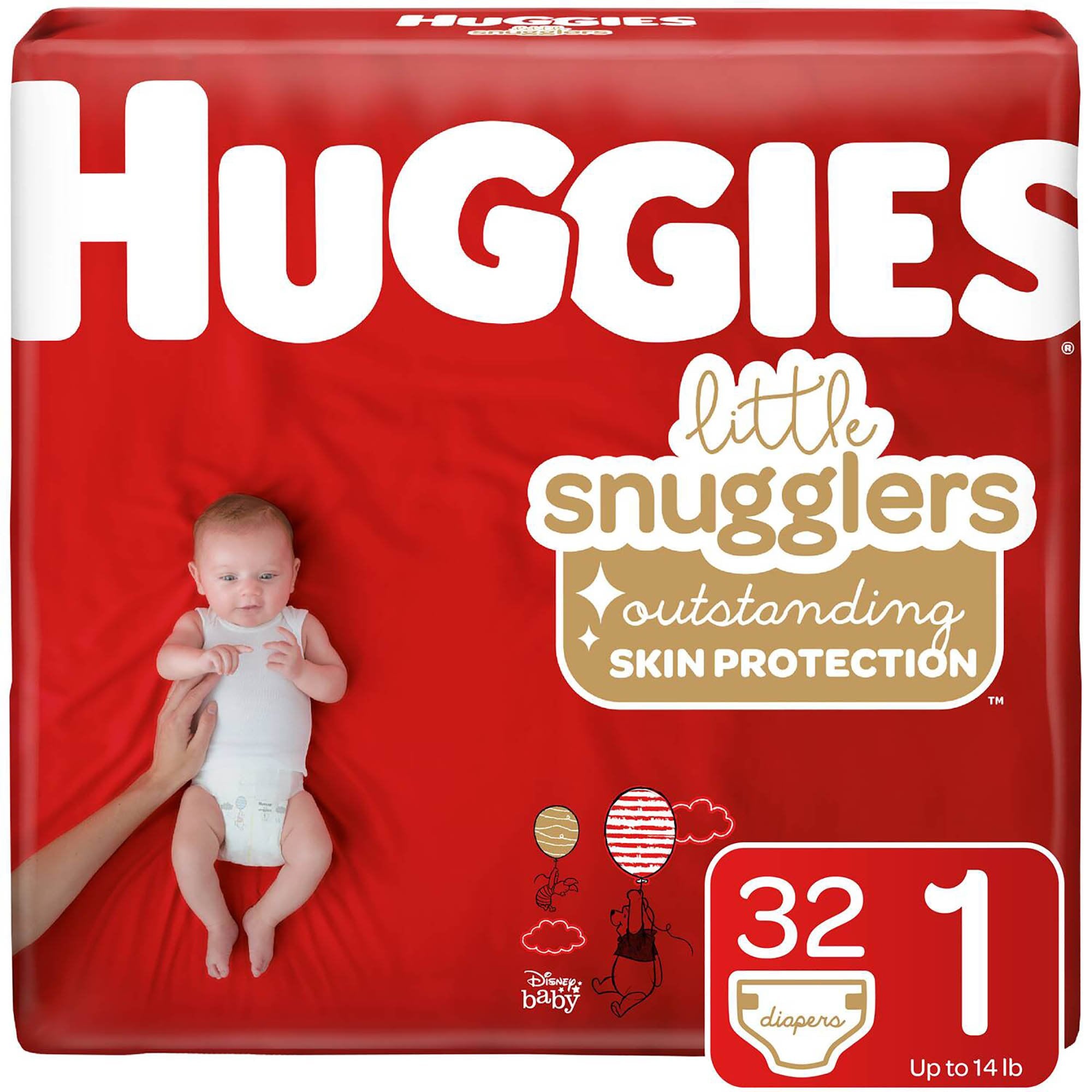 Unisex Baby Diaper Huggies Little Snugglers Size 1 Disposable Moderate Absorbency