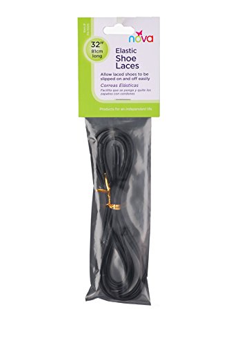 NOVA Elastic Shoelaces, 32 Length Stretchable Shoelaces, One Pair, Black or White