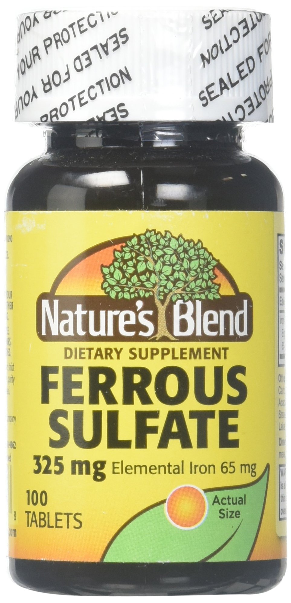 Nature's Blend Ferrous Sulfate 325mg BPK, Assorted, 100 Count