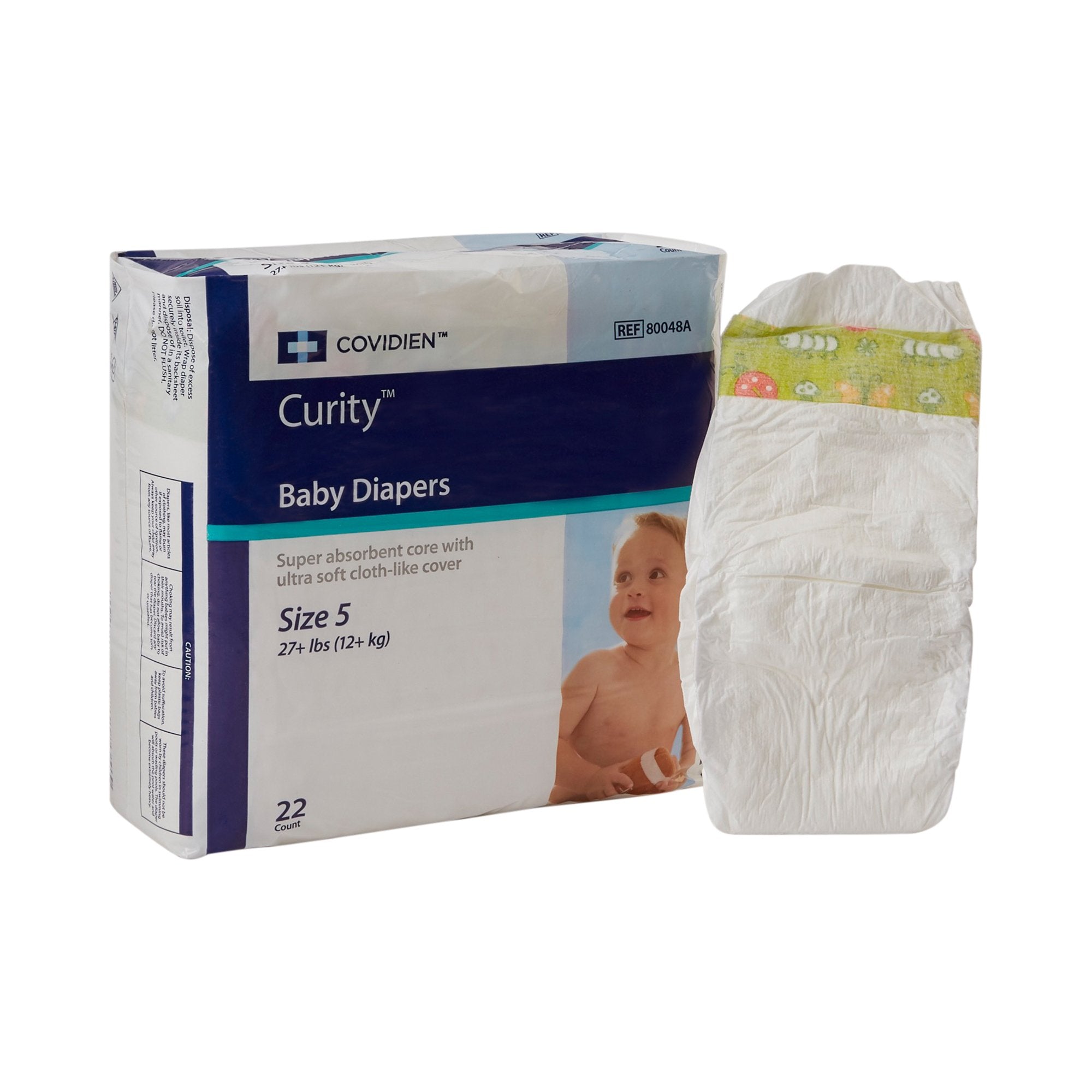 Unisex Baby Diaper Curity Size 5 Disposable Heavy Absorbency