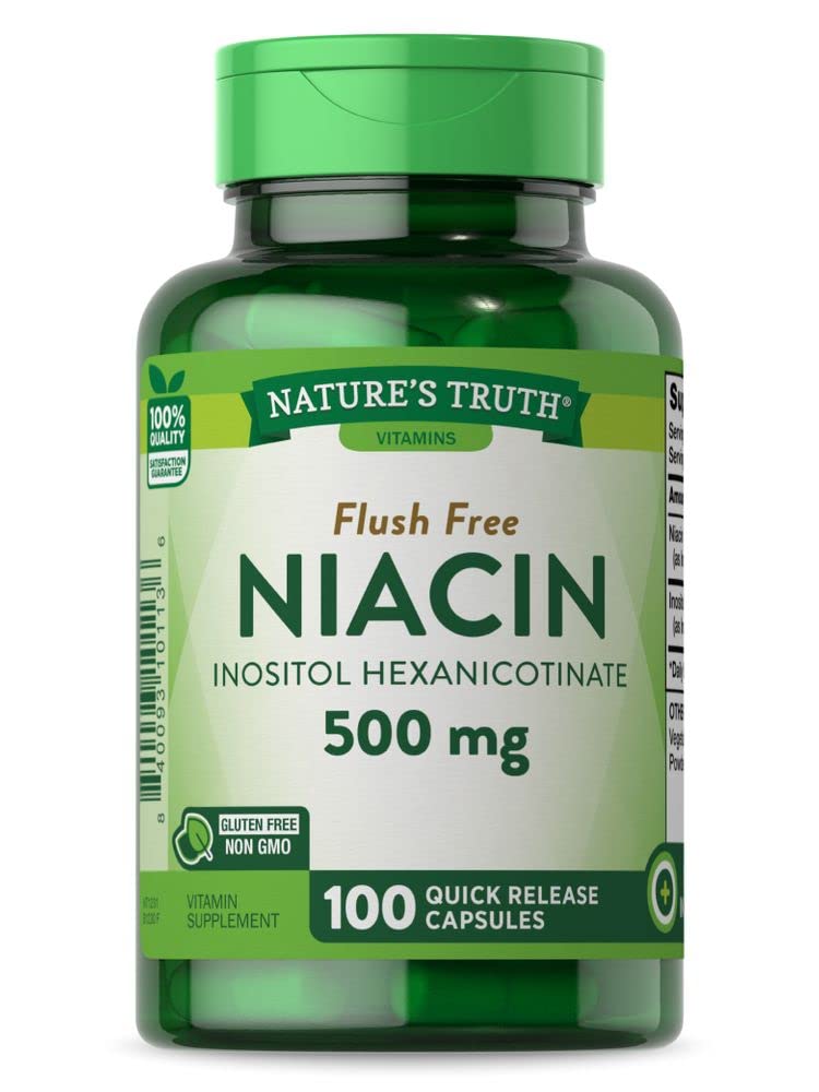 Nature's Truth Flush Free Niacin 500 mg 100 Caps, 100 Count