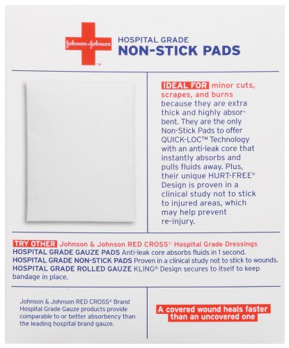 Johnson and Johnson Red Cross Triple Layer Large 3 Inch X 4 Inch, 10-Count (Pack of 6)