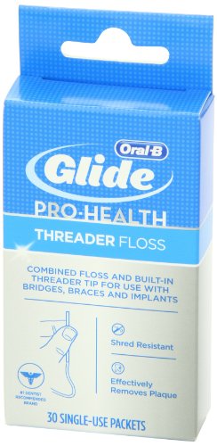 Oral-B Glide Pro-Health Dental Floss Threaders for Braces, 30 Count