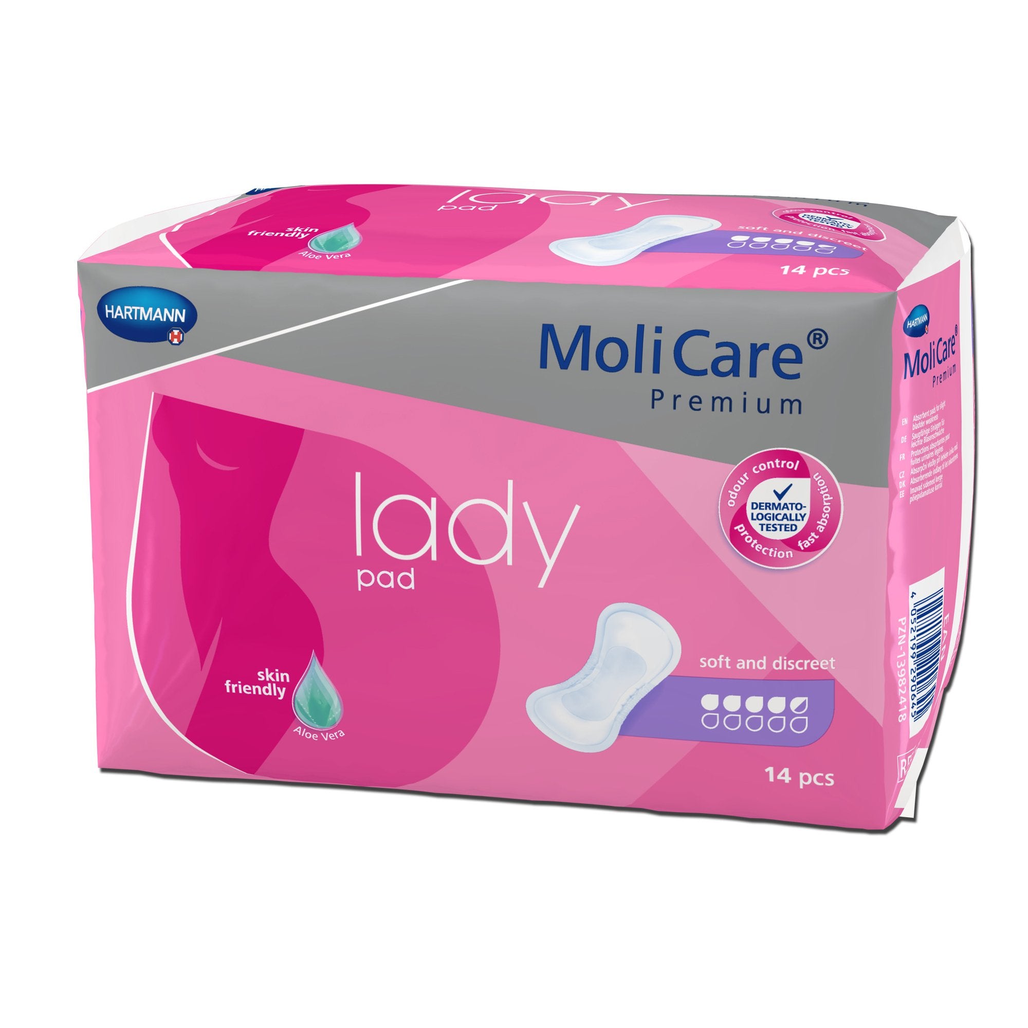 Bladder Control Pad MoliCare Premium Lady Pads 6-1/2 X 16 Inch Moderate Absorbency Polymer Core One Size Fits Most
