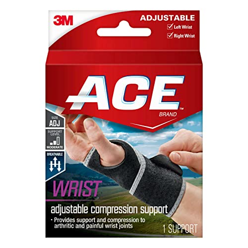 ACE Adjustable Wrist Support, Adjustable, Provides Support & Compression to Arthritic and Painful Wrist Joints