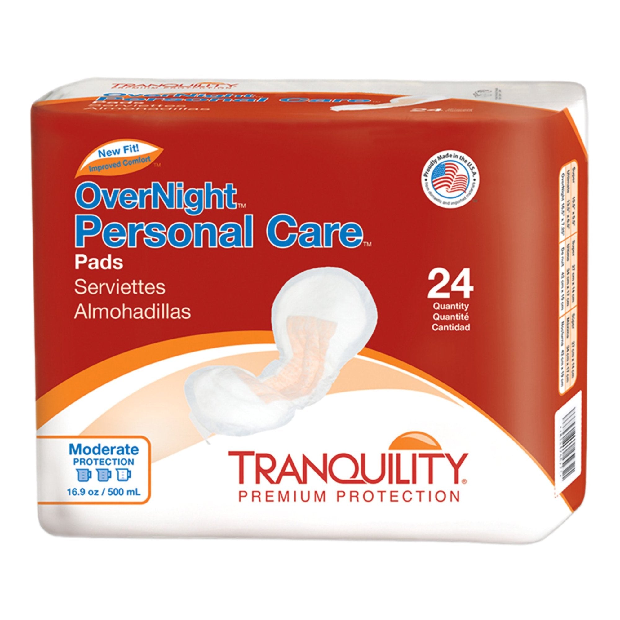 Bladder Control Pad Tranquility 7-1/4 X 16-1/2 Inch Heavy Absorbency Superabsorbant Core One Size Fits Most