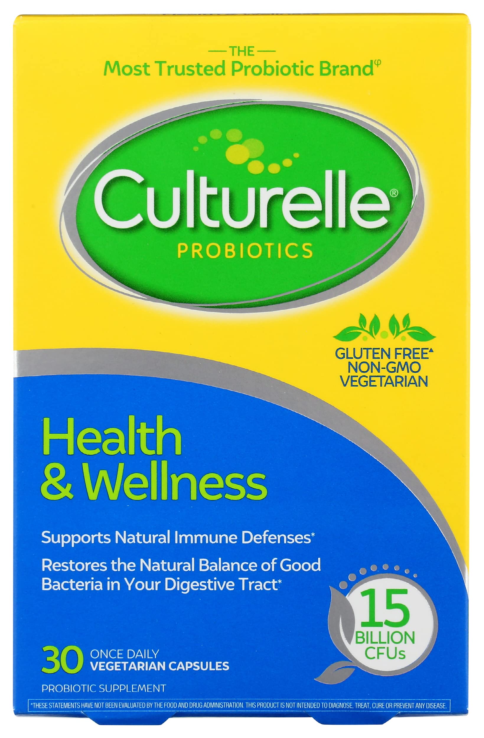 Culturelle Health & Wellness Probiotic Vegetarian Capsules 30 ea