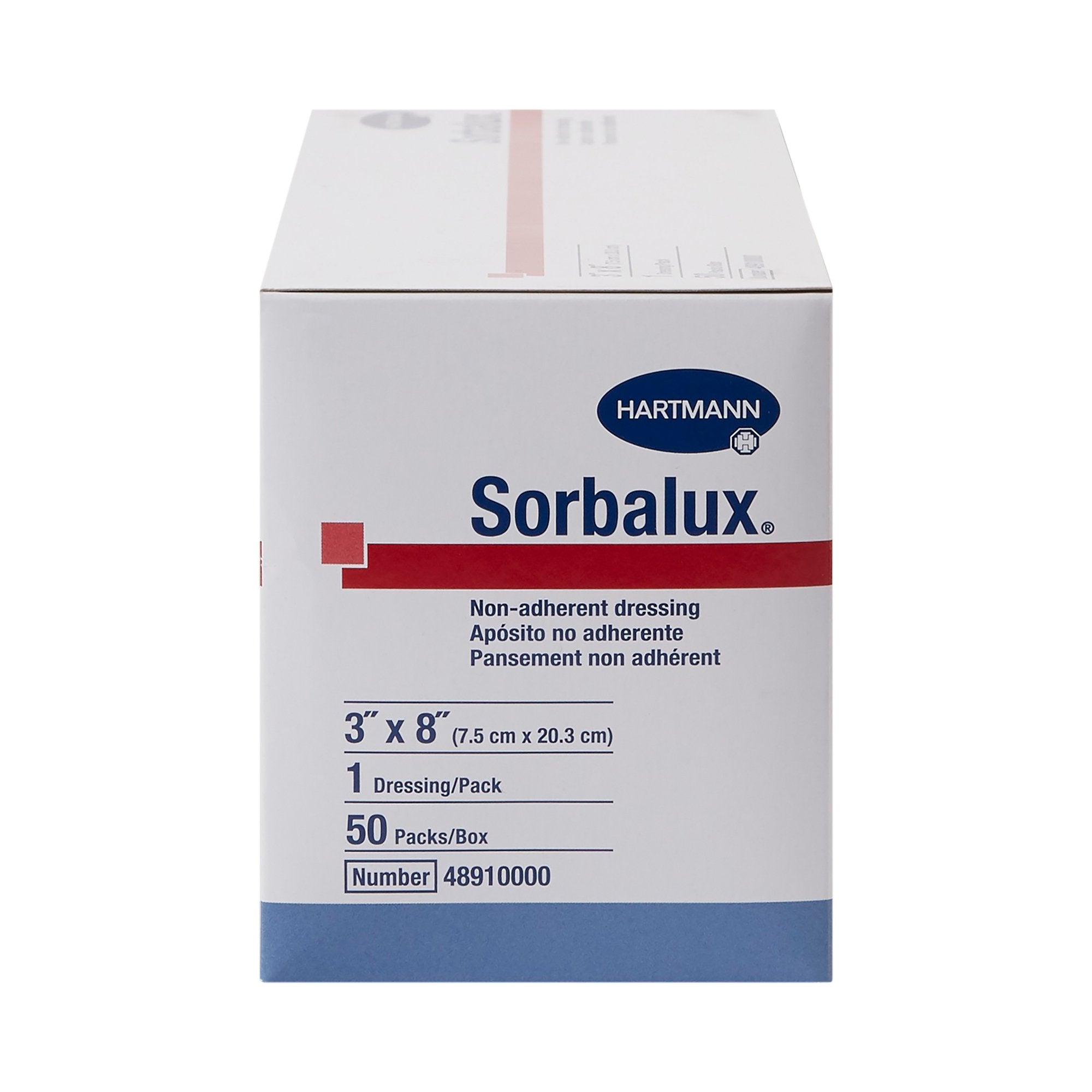 Non-Adherent Dressing Sorbalux Rayon / Polyester 3 X 8 Inch Sterile