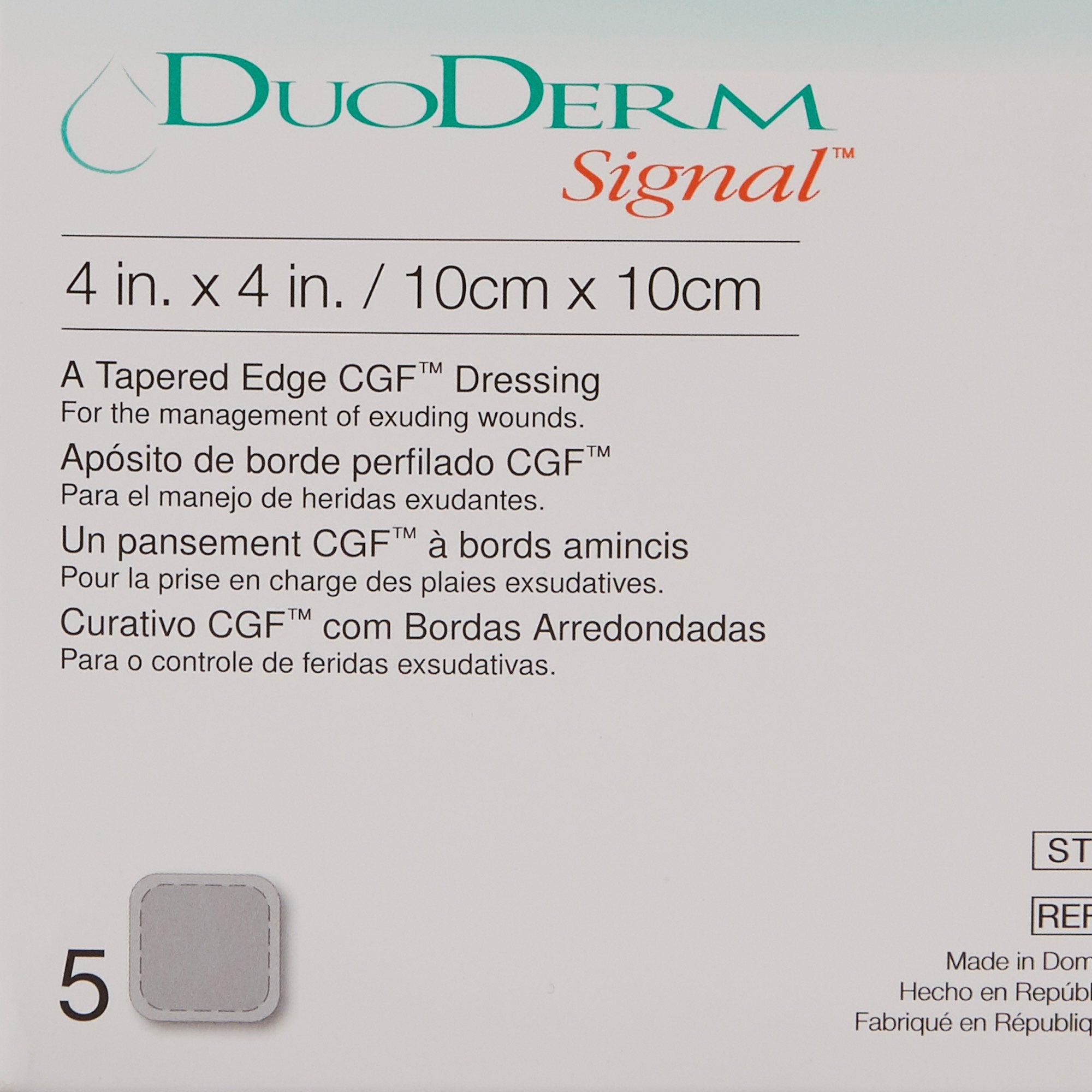 Hydrocolloid Dressing DuoDERM Signal 4 X 4 Inch Square Sterile