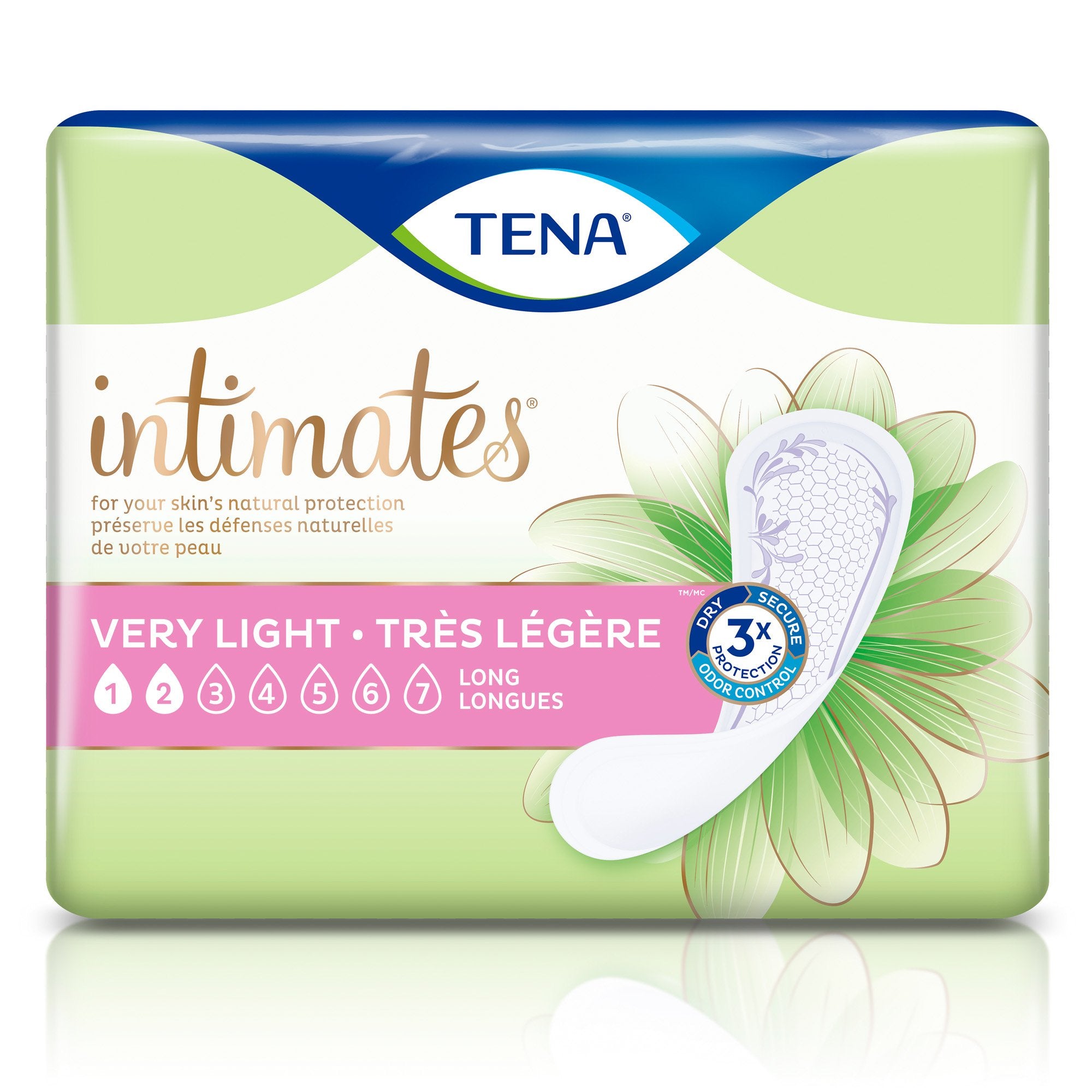 Bladder Control Pad TENA Intimates Very Light 9 Inch Length Light Absorbency Dry-Fast Core One Size Fits Most