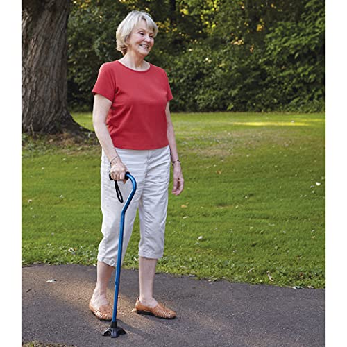 Carex Health Brands Self Standing Sturdy Non-Slip Rubber, Stabilizing Four Pronged Cane Tip, Quad Cane Base Won't Scuff Floors, Adds Stability to Your Walking, Black, 1 Count (Pack of 1)