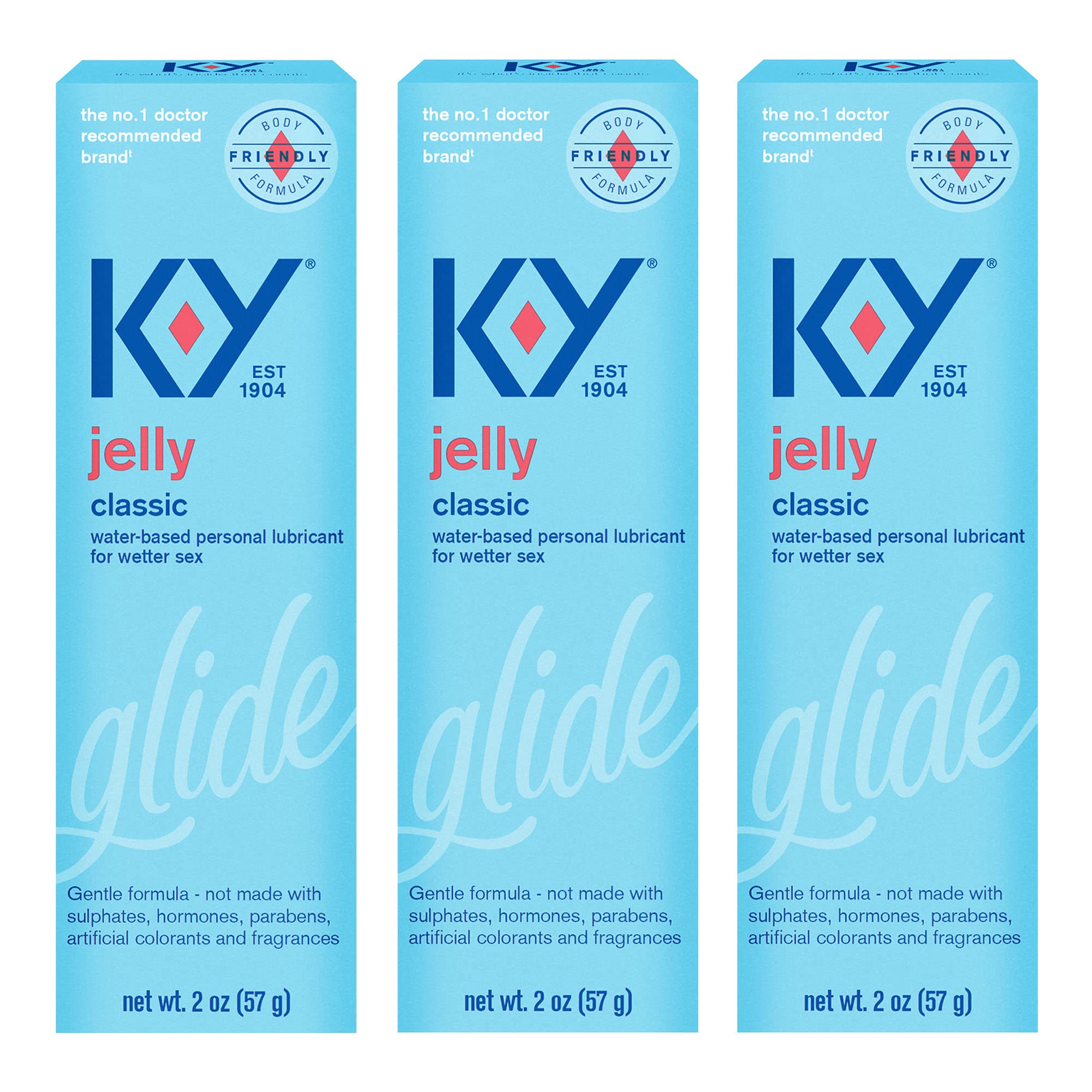 Personal Lubricant, K-Y Jelly Personal Lube,Water Based Lube For Women, Men & Couples 2 Ounce (Pack of 3)