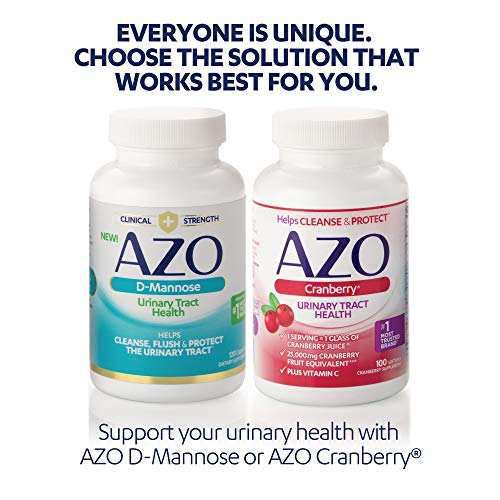 AZO D-Mannose Urinary Tract Health, Cleanse, Flush & Protect The Urinary Tract*, #1 Pharmacist Recommended Brand, Clinical Strength, Non-GMO, 120 Count