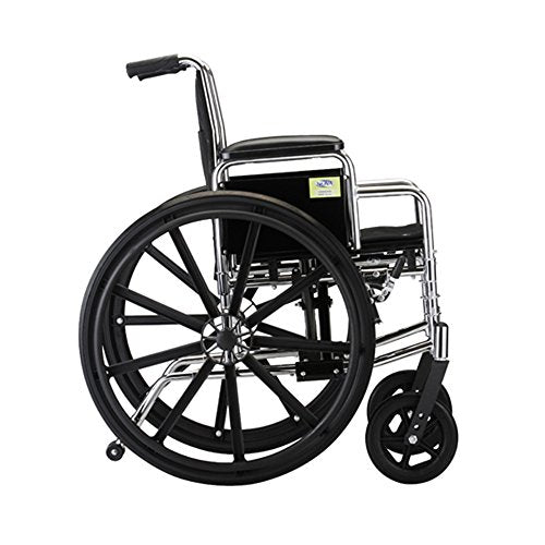 Nova MedicalProducts Healthcare 18" Steel Wheelchair with Detachable Flip Back Desk Arms and Swing Away Footrests