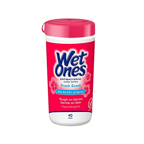 WET ONES Antibacterial Hand Wipes, Fresh Scent 40 Each (Pack of 4)