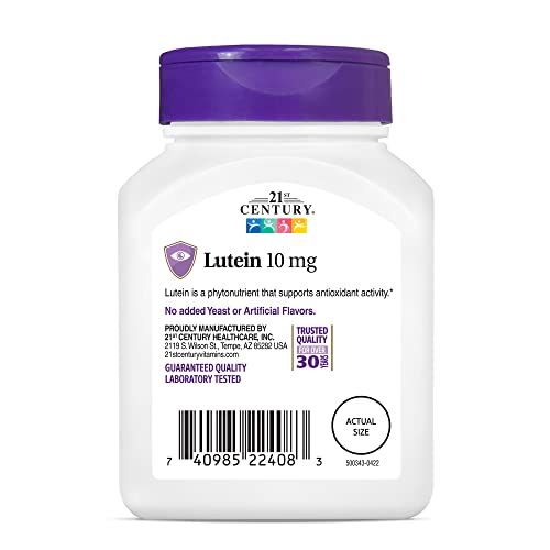 21st Century Lutein 10 mg Tablets, 60 Count