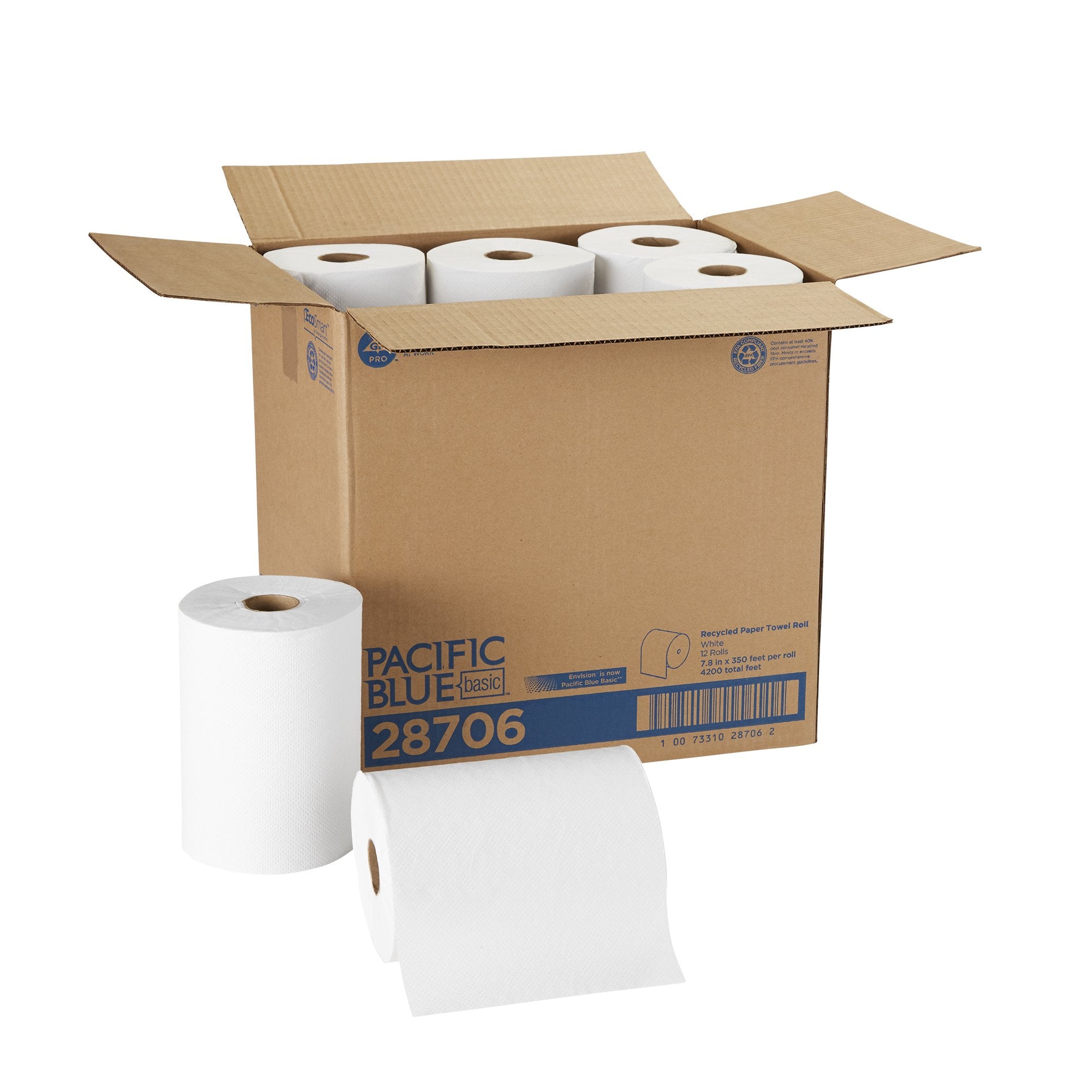 Paper Towel Pacific Blue Basic Hardwound Roll 7-7/8 Inch X 350 Foot