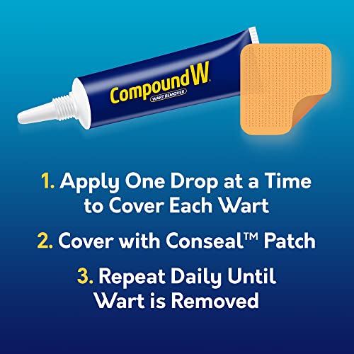 Compound W Maximum Strength Fast Acting Gel Wart Remover with 12 ConSeal Patches, 0.25 oz