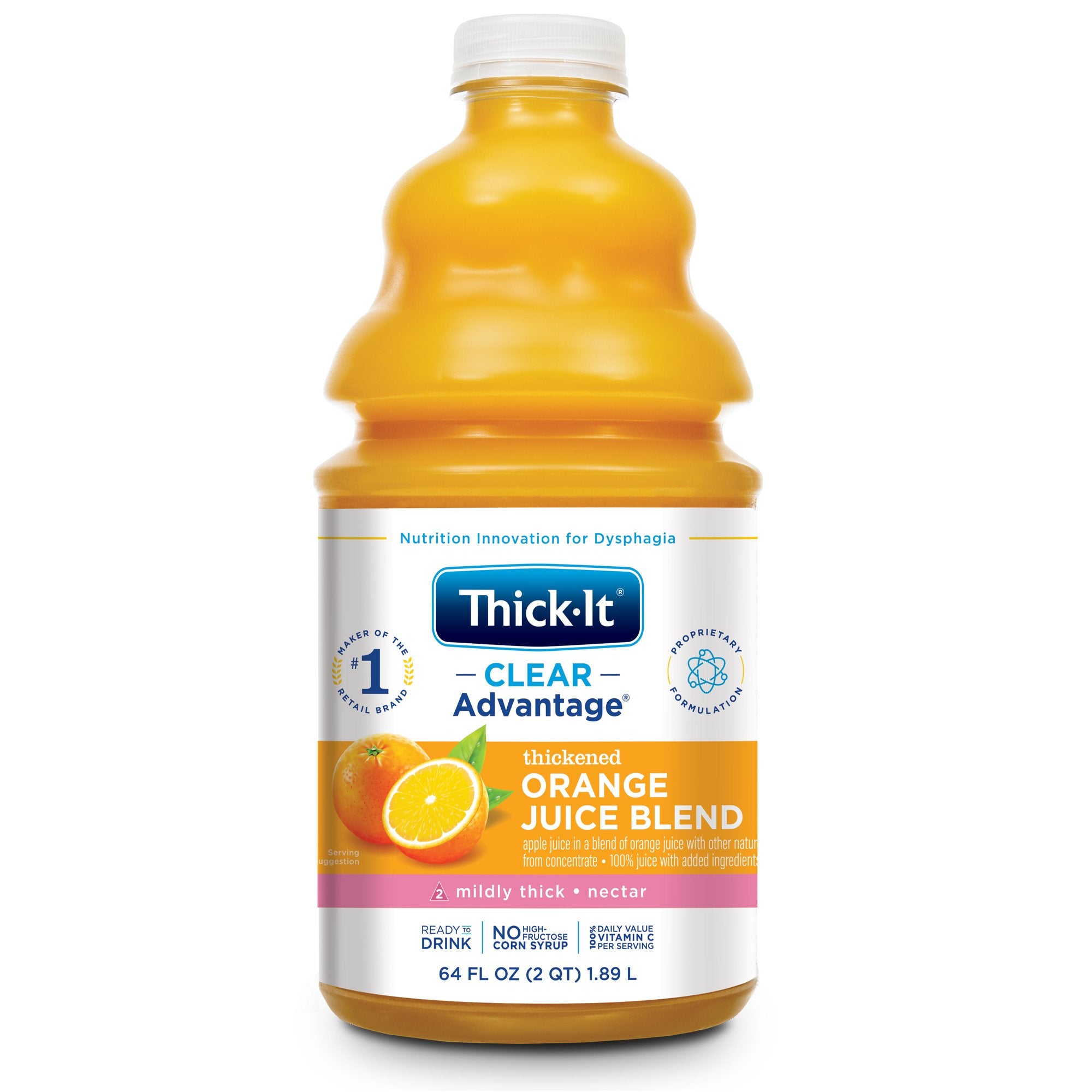 Thickened Beverage Thick-It Clear Advantage 64 oz. Bottle Orange Flavor Liquid IDDSI Level 2 Mildly Thick