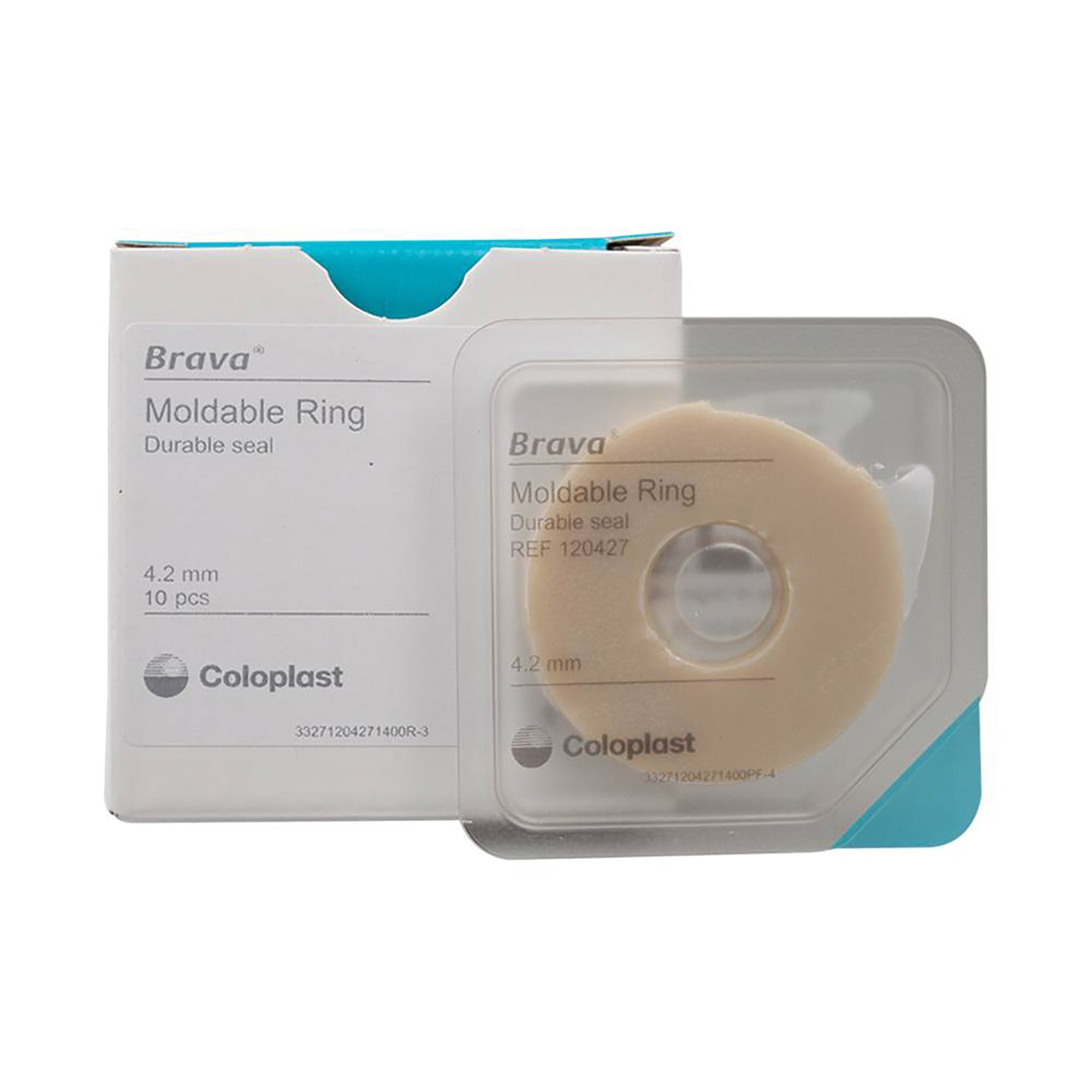 Skin Barrier Ring Brava Thick Moldable, Standard Wear Adhesive without Tape Without Flange Universal System Hydrocolloid 4.2 mm Thick