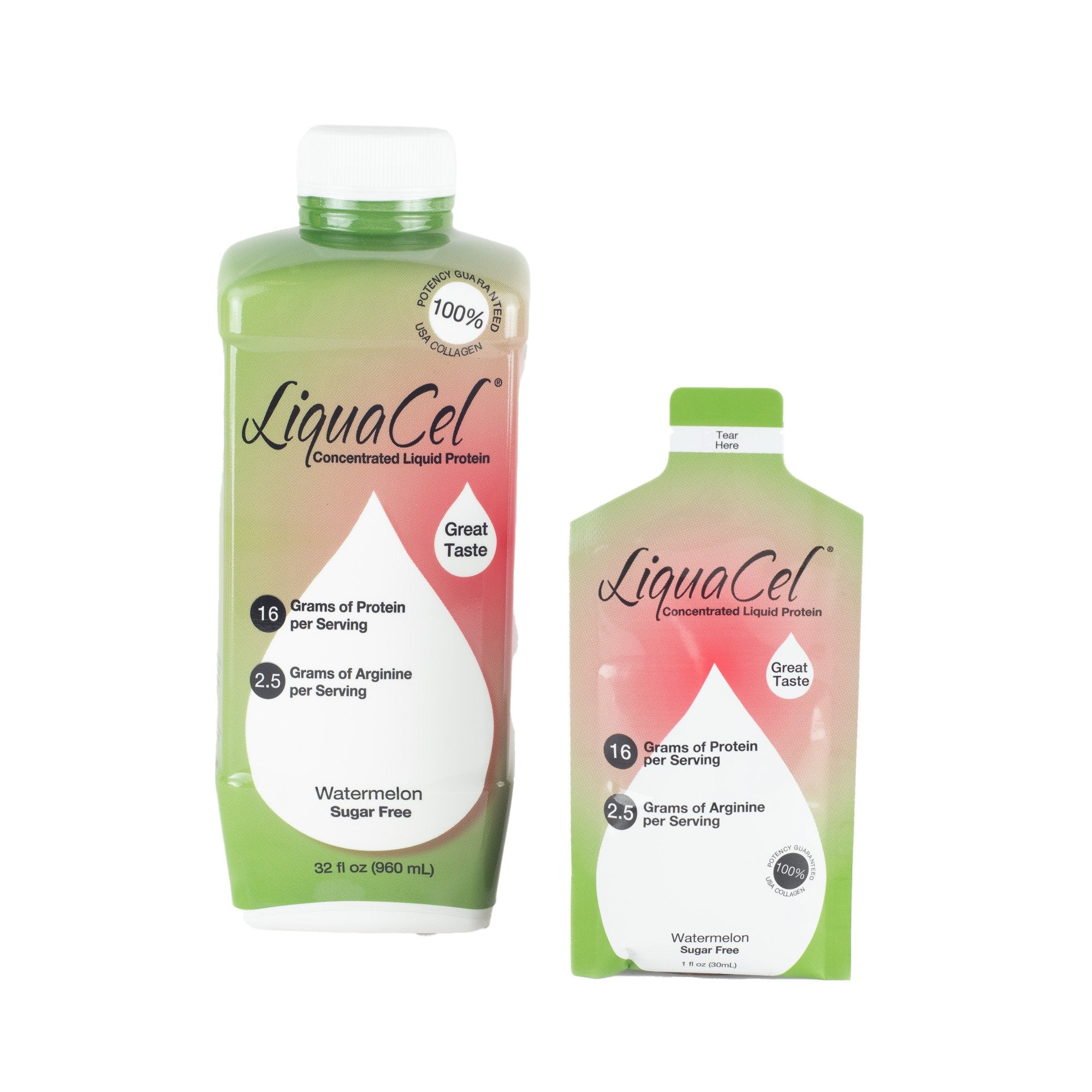 Oral Supplement LiquaCel Watermelon Flavor Liquid 32 oz. Bottle